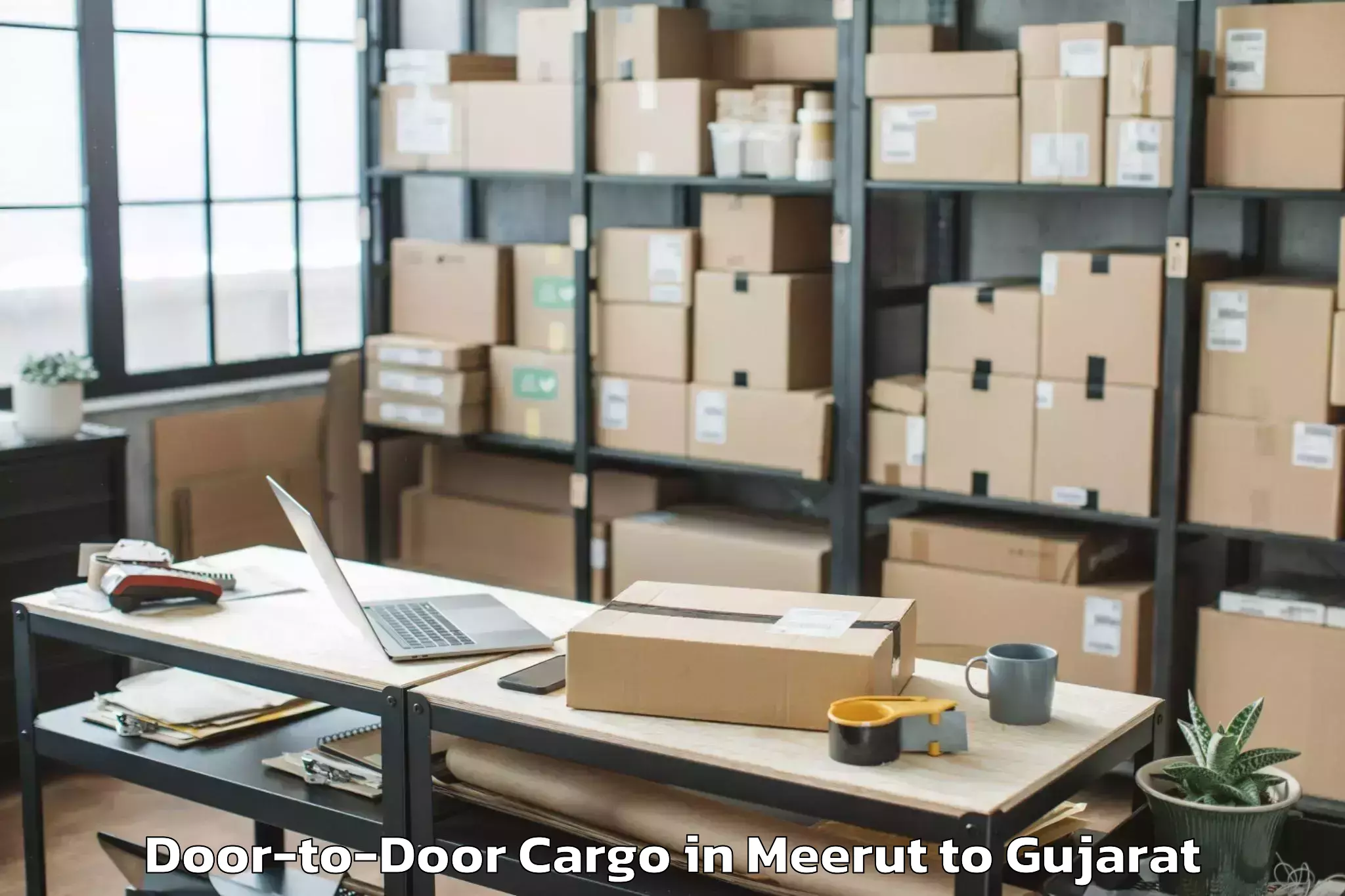 Top Meerut to Upleta Door To Door Cargo Available